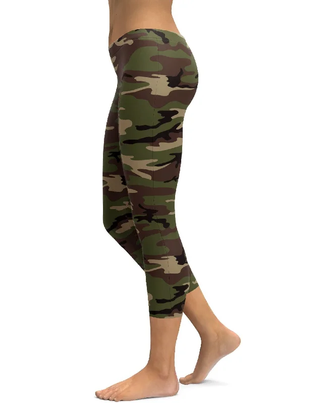 Army Camo Capris Polished Women's Silk