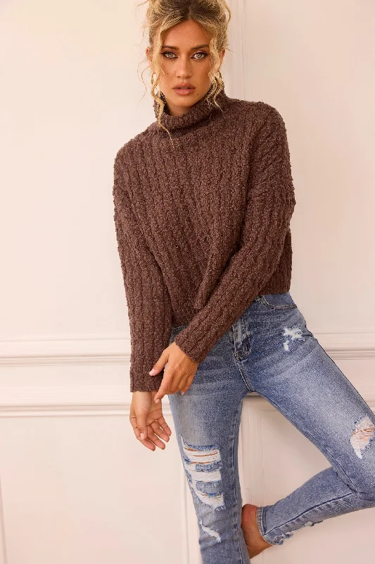 Fireside Knit Sweater - Chocolate Sleek Women's Metallic