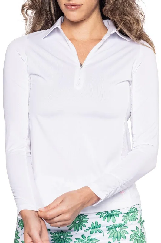 White Long Sleeve Cool Girl Polo Refined Women's 