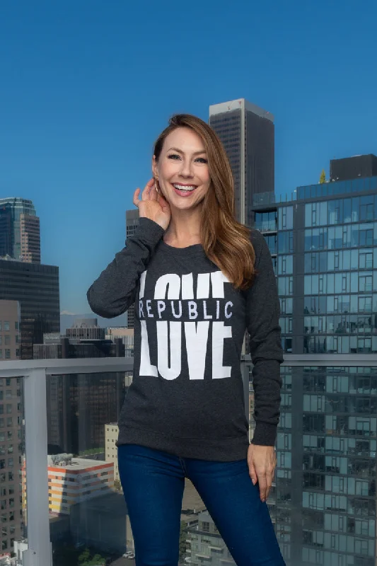 "LOVE REPUBLIC" Long Sleeve Round Neck Top  (T551) Bold Women's Statement