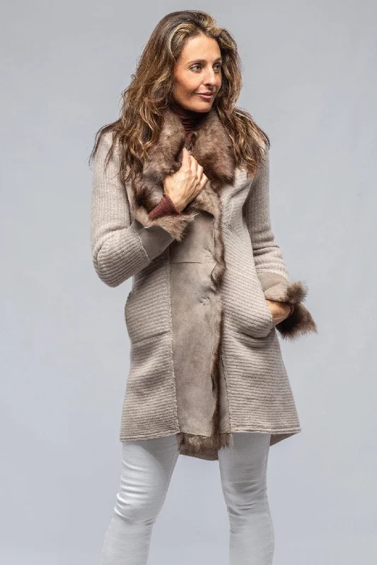 Regina Long Sweater Coat In Light Grey garde
