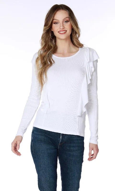 Ruffle Front LS Top Refined Women's 