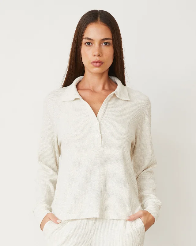 Brushed Thermal Henley Stylish Women's Tropical 
