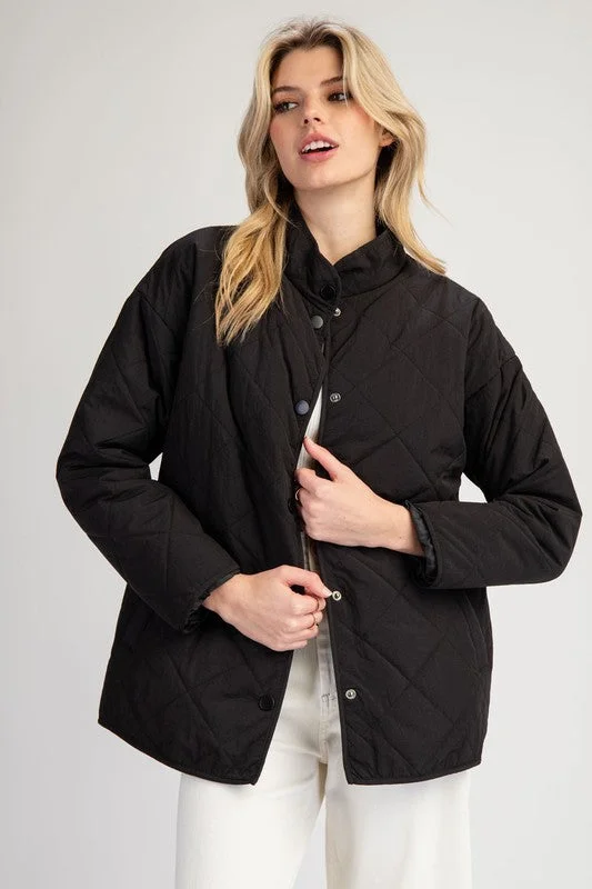 Here Tonight Quilted Jacket Cozy Women's Sherpa - lined
