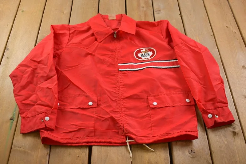 Vintage 1990s Mack Trucks Windbreaker Jacket Traditional Women's Wool
