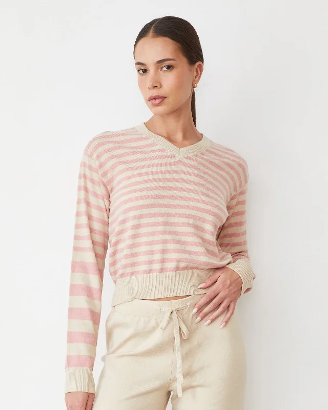 Lightknit Stripe V Neck Sophisticated Women's 