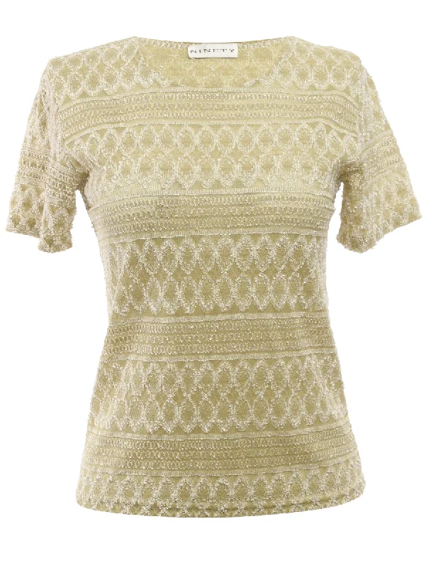 Lace Light Green Blouse - M Refined Women's Classic 