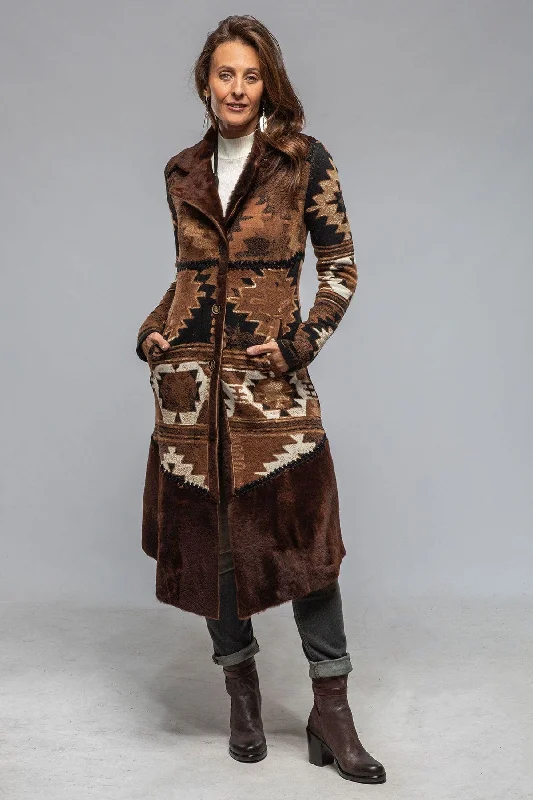 Mesquite Woven & Shearling Coat In Brown Modern Women's Tech