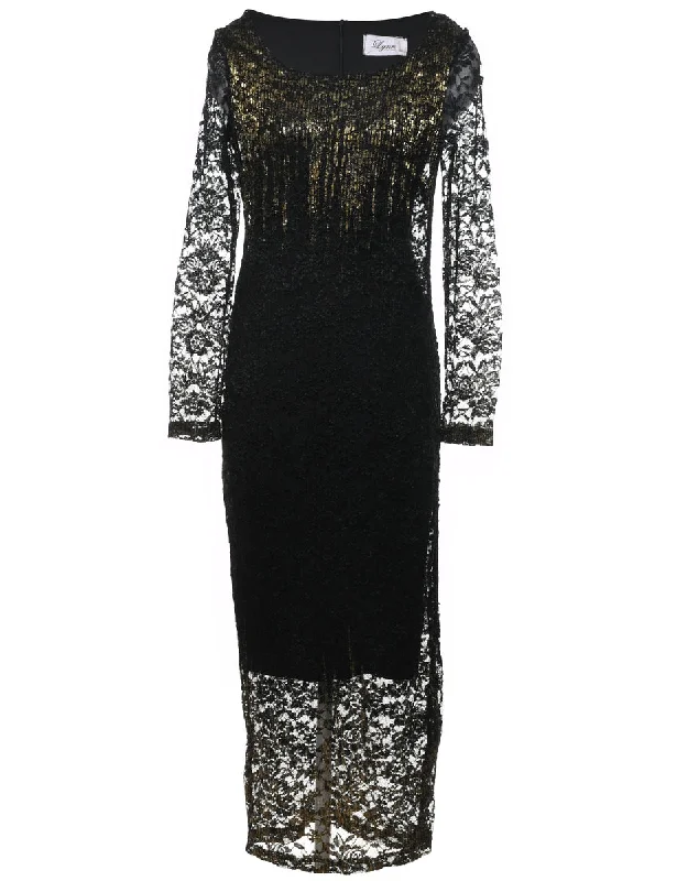 Black Evening Dress - M Athletic Women's High - 