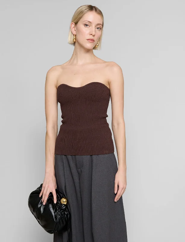Cass Sweetheart Knit In Chocolate-BESTSELLER Feminine Women's Style 