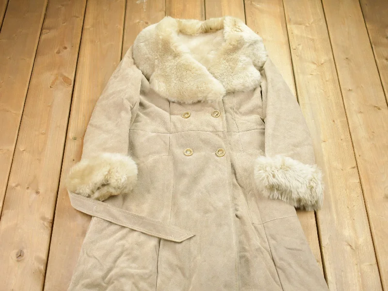 Vintage 1970s Woman's Shearling Leather Coat Gym