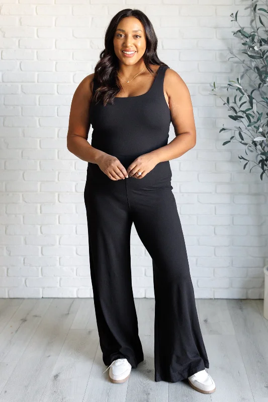 Shavasana Everyday Wide Leg Jumpsuit in Black Women
