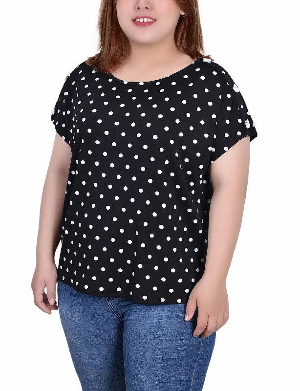 Plus Size Short Extended Sleeve Top Disco