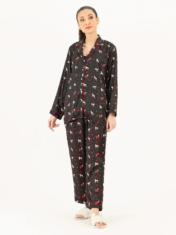 Printed Silk Sleepwear Refined Women's Velvet