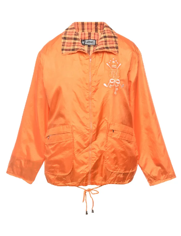 Orange Nylon Jacket - M Sophisticated Women's Tailored
