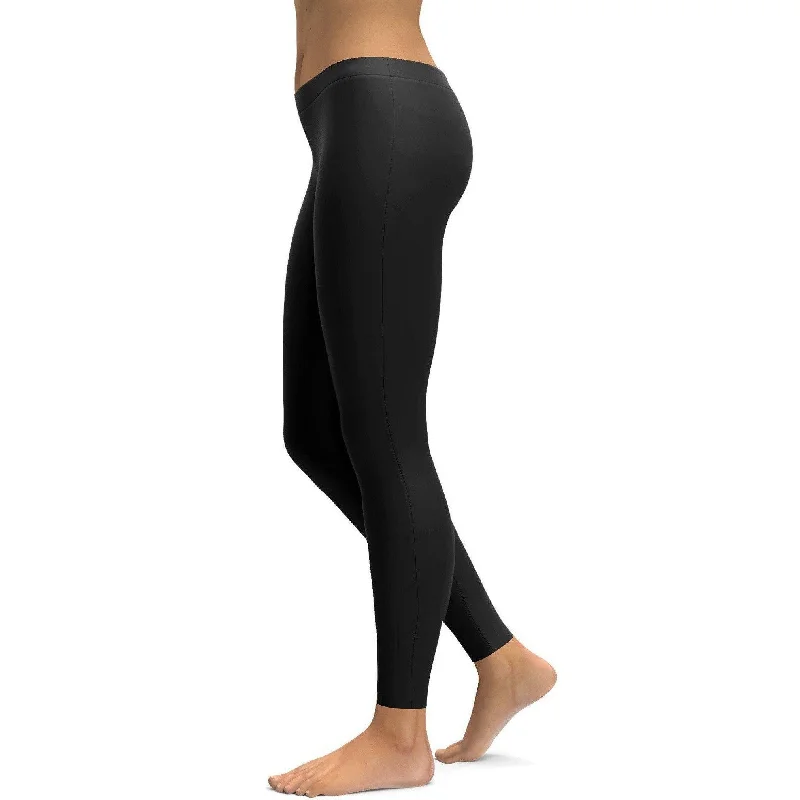 Solid Charcoal Grey Leggings Traditional Women's Wool