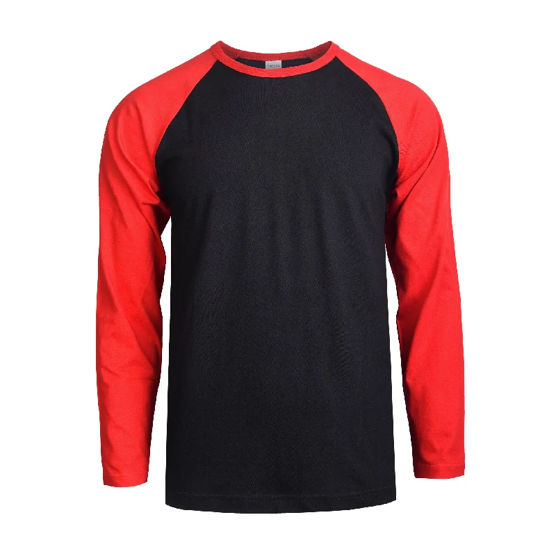 TOP PRO MEN'S LONG SLEEVE BASEBALL TEE (MBT002_RD/BLK) Cozy Women's Sherpa - lined