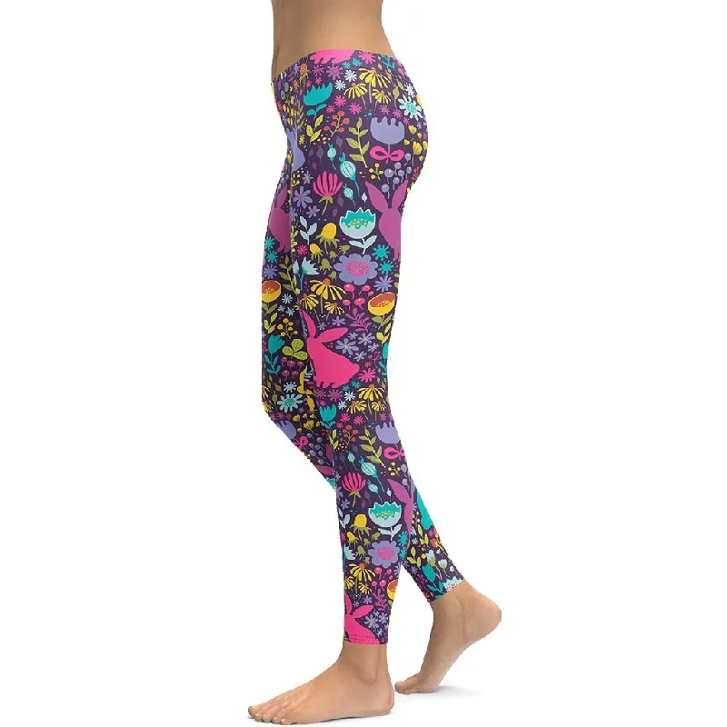 Easter Garden Leggings Modern Women's 