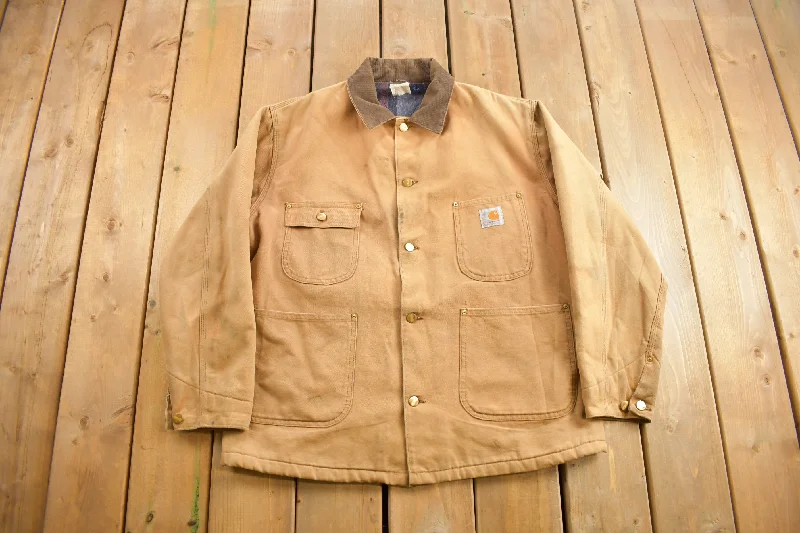 Vintage 1980s Carhartt Blanket Lined Chore Coat Sophisticated Women's Tailored