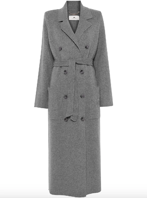 emblem-embroidered fine-knit coat Cool Women's Skate