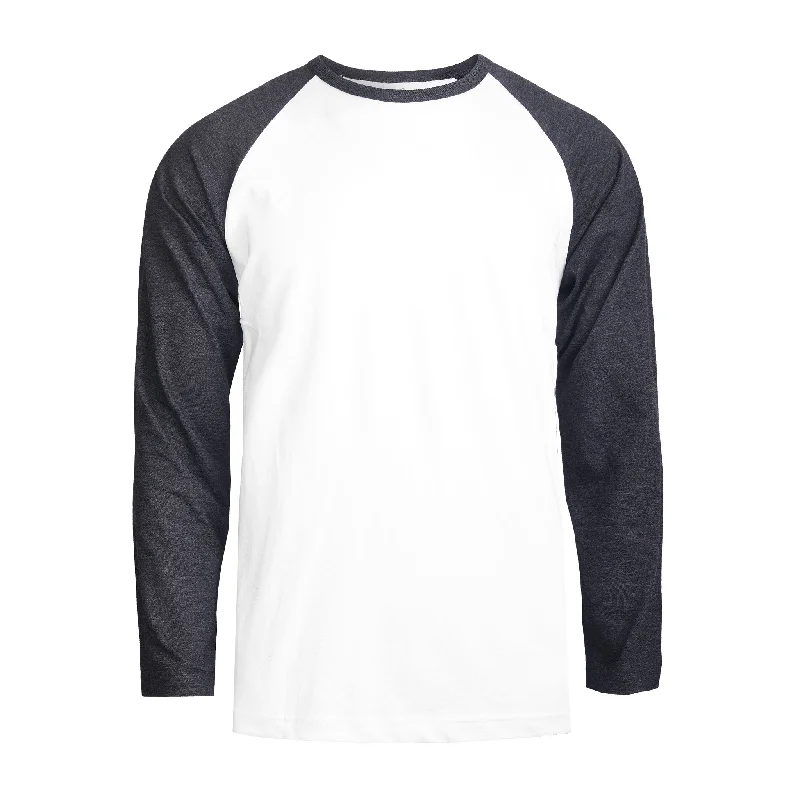 TOP PRO MEN'S LONG SLEEVE BASEBALL TEE (MBT002_C.GR/WHT) British Gentlewoman Style