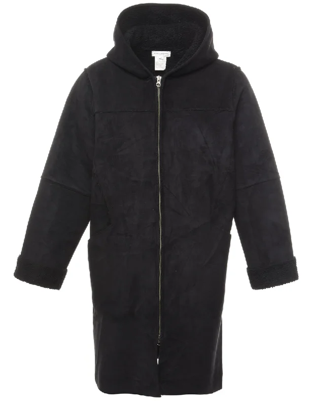 Jones New York Black Classic Coat - M Cool Women's Distressed