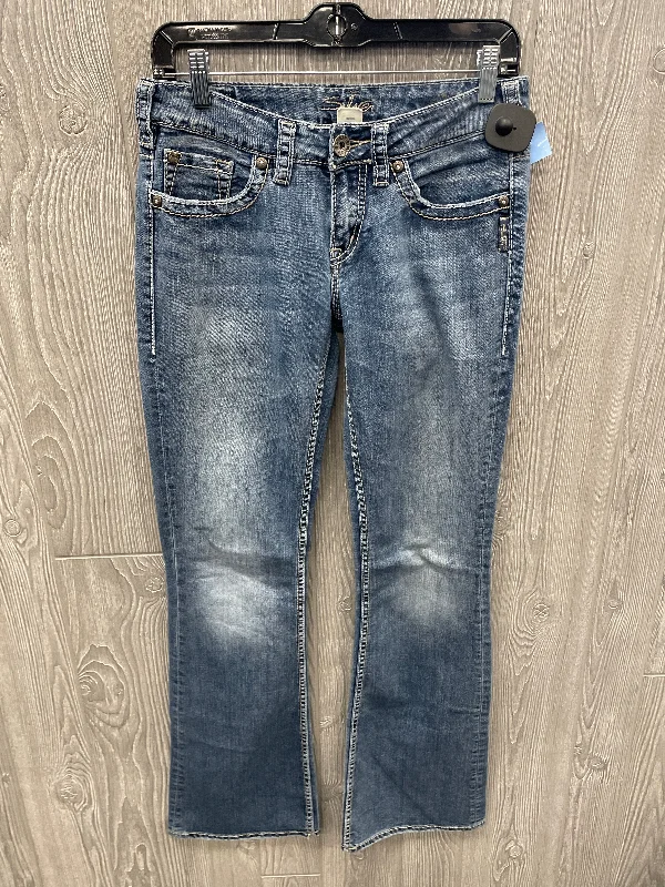 Jeans Boot Cut By Silver In Blue Denim, Size: 6 Monochromatic Office Style
