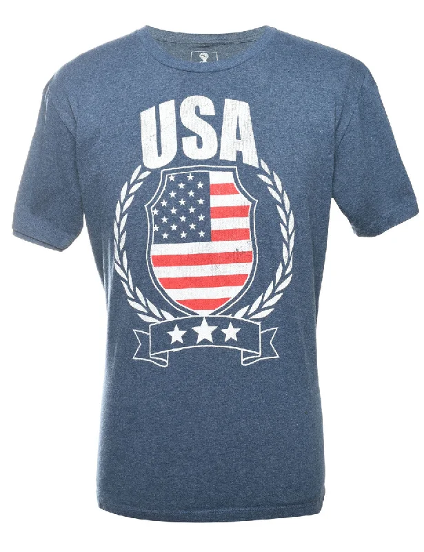 USA Printed T-shirt - L Refined Women's Classic 