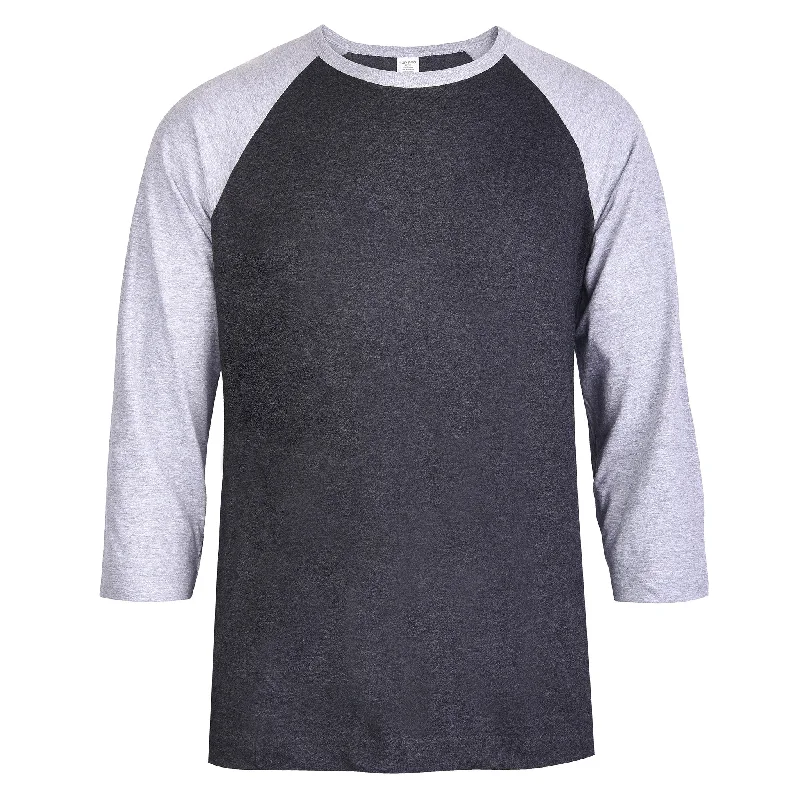 TOP PRO MEN'S 3/4 SLEEVE BASEBALL TEE (MBT001_H.GR/C.GR) Women