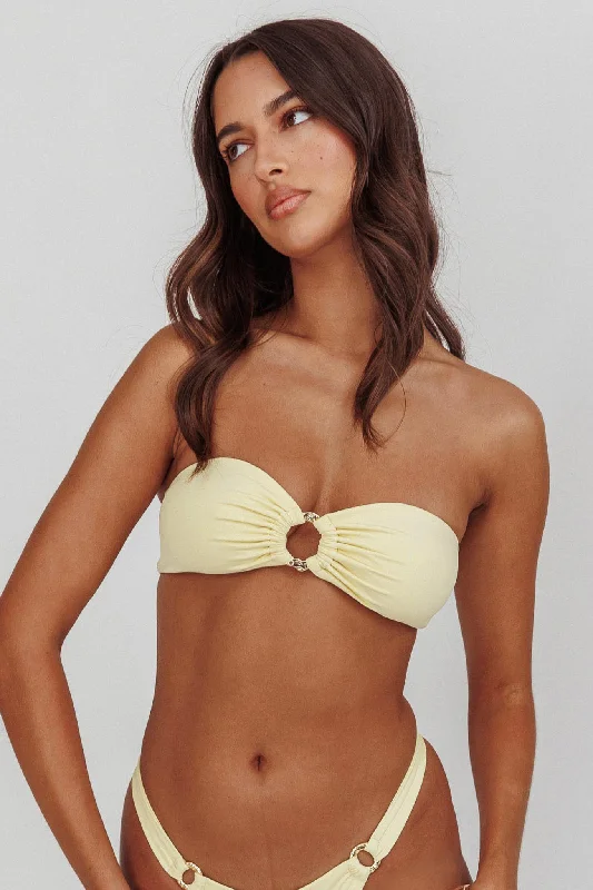 Agape Bandeau O-Ring Bikini Top Butter Classic Women's Pin - striped