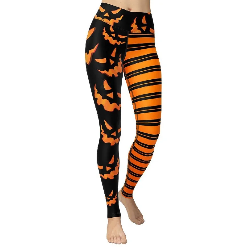 Two Patterned Halloween Yoga Leggings Cool Women's Distressed
