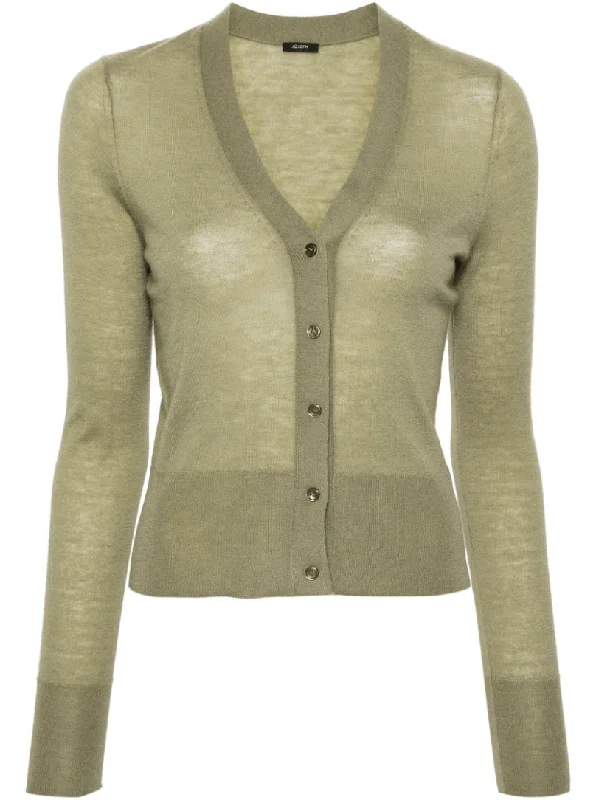 Cashair fine-knit cardigan in green Luxurious Women's High -  end