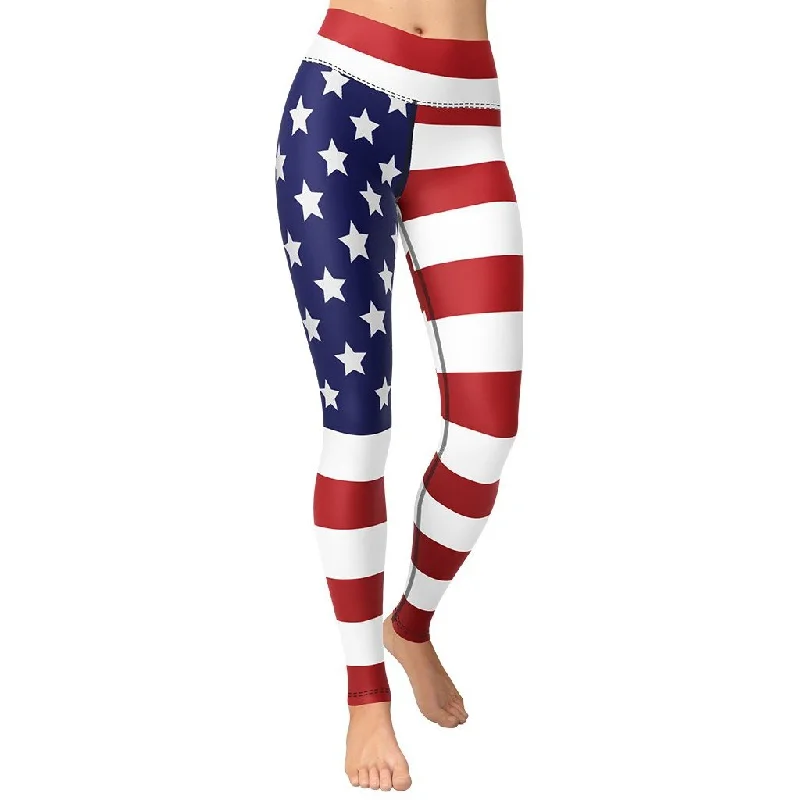 American Flag Yoga Leggings Compression