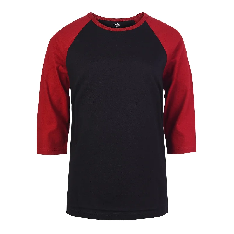 SOFRA LADIES BASEBALL TEE (LBT001_BK/BUR) Stylish Women's Tropical 