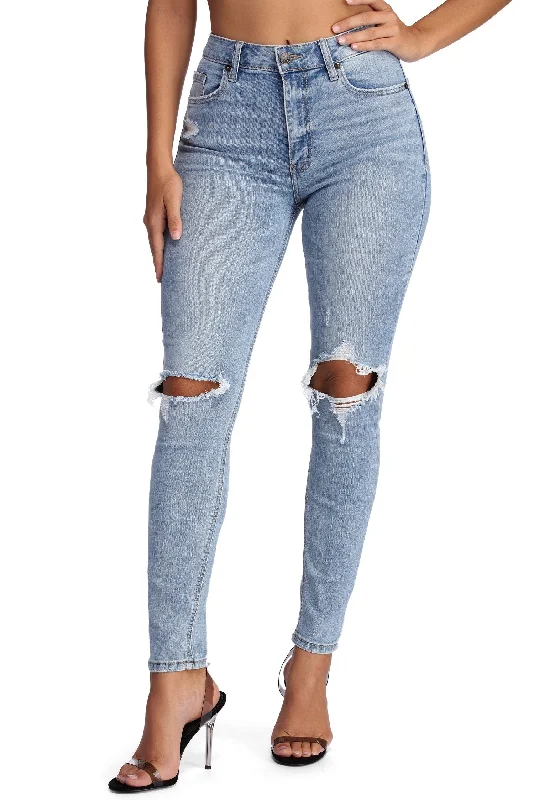Breaking Free High Waist Jeans Elegant Women's Formal 