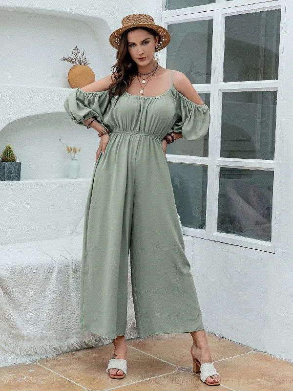 Spaghetti Strap Wide Leg Jumpsuit Confident Women's High - fashion