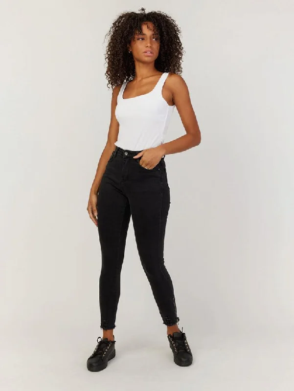 Jeans 5 poches slim avec fermeture éclair Athletic Women's 