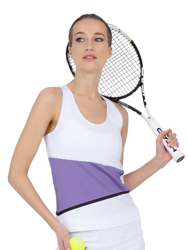 Baseline Tank - White/Lavender Combo Vintage Women's 1970S 
