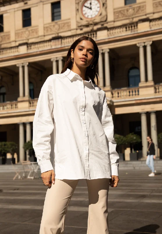 Glacier 大廓形衬衫 - 白色 Confident Women's High - fashion