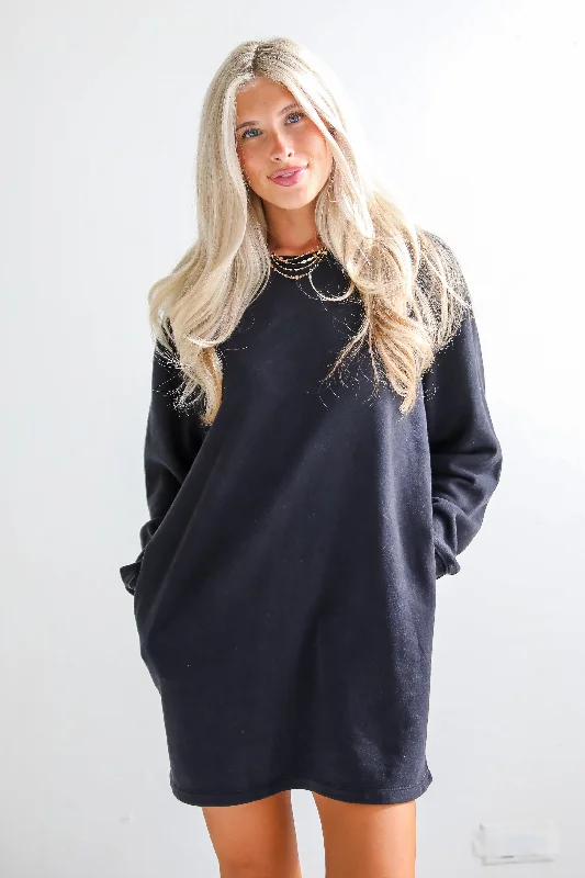 Comfy Instinct Black Sweatshirt Dress Cool Women's Skate
