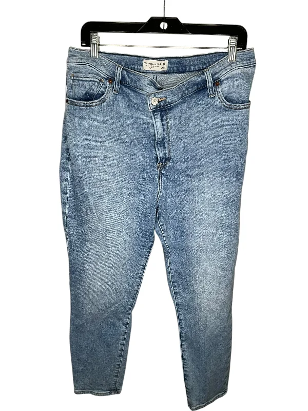 Jeans Boyfriend By Abercrombie And Fitch In Blue, Size: 16 Feminine Women's Style 