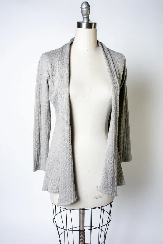 Dreamy Duster - Cable Knit,  Silver Classic Women's Tweed
