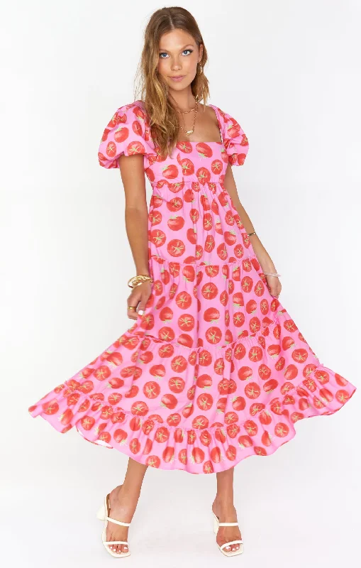 Linds Midi Dress ~ Spicy Tomato Gym
