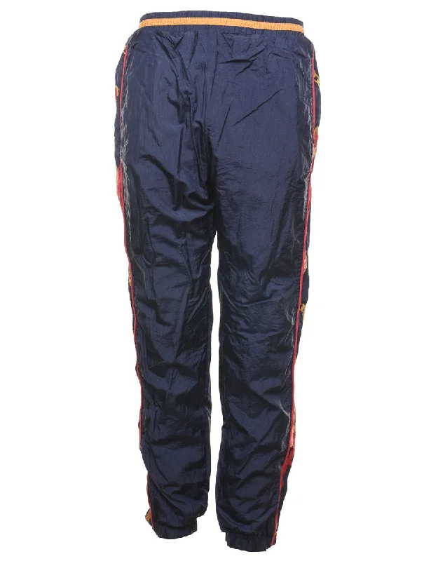 Navy & Orange Contrast Track Pants - W28 Casual Women's Japanese 