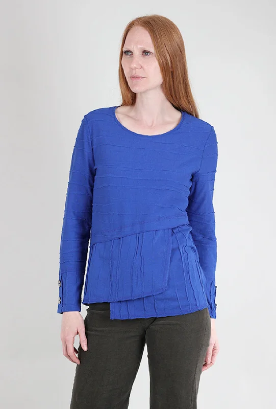 Steady Stream Overlay Tunic, Sapphire Trendy Women's Oversized