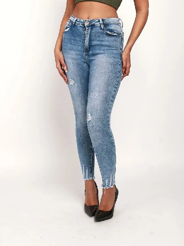 Jeans bleu push up déchiré Rugged Women's Outdoor 