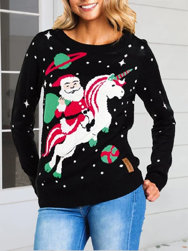Christmas Round Neck Knit Top Sustainable Organic