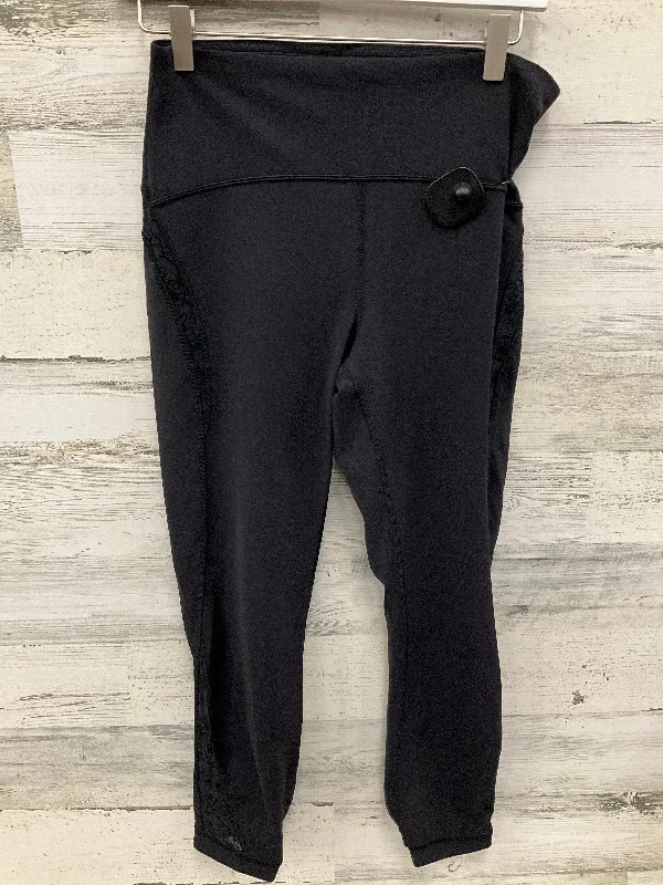 Athletic Leggings By Lululemon In Black, Size: 10 Sleek Women's Metallic