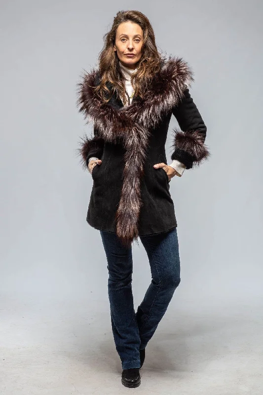 Bigallo Shearling In Black W/ Silver Tipped Fur Trim Disco