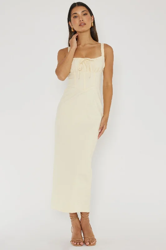 Sweet Pea Tied Bust Midi Dress Butter Hip Women's Urban